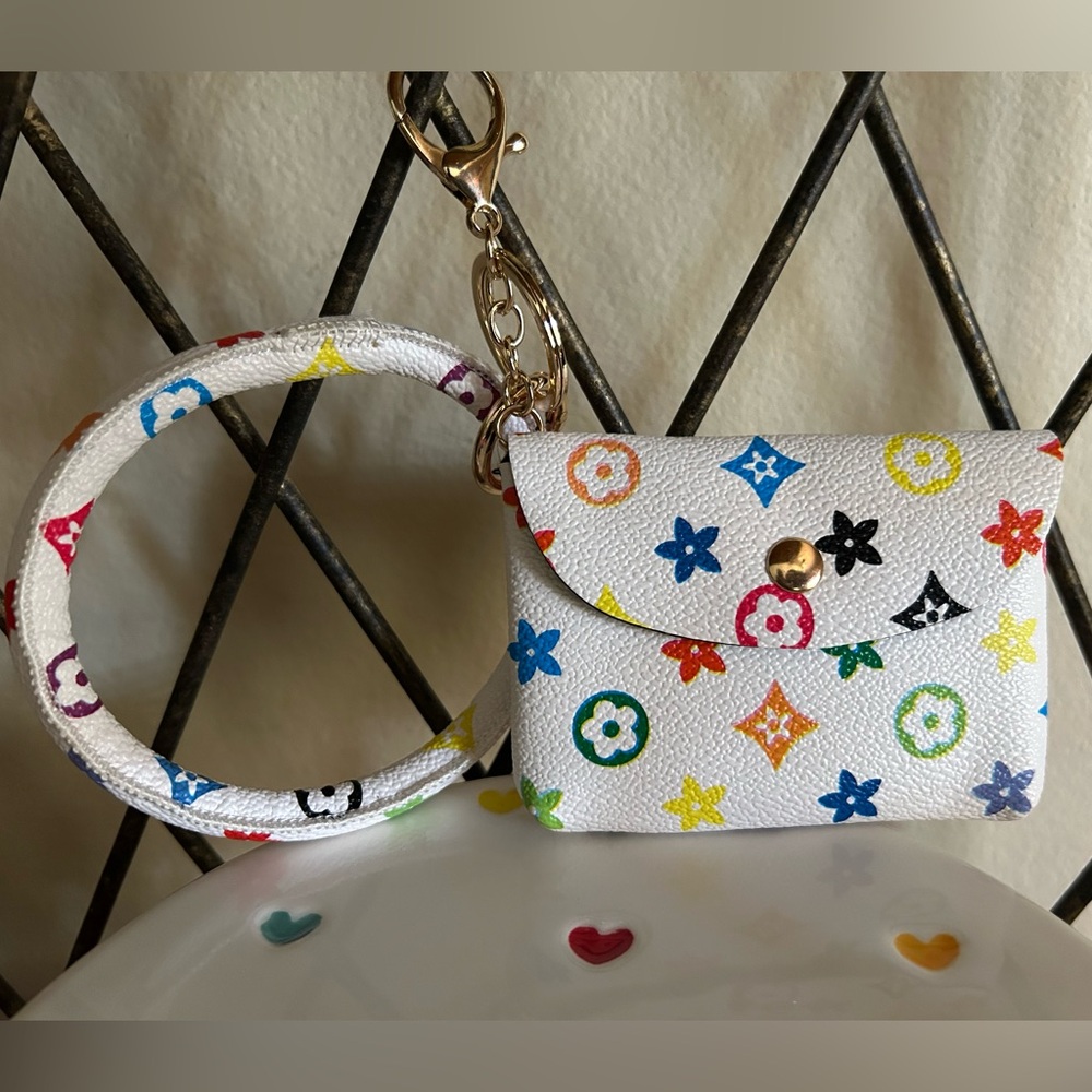 Multi Colored Coin-Pouch/Keyring NWOT - Picture 1 of 4